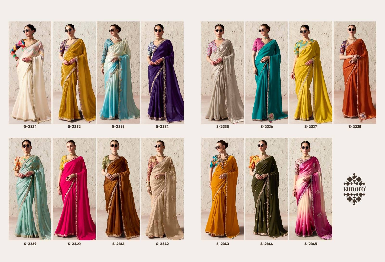 Rangat Vol-4 By Kimora Fashion 2331 To 2345 Series COLORFUL BEAUTIFUL FANCY PARTY WEAR & TRADITIONAL WEAR SAREES AT WHOLESALE PRICE